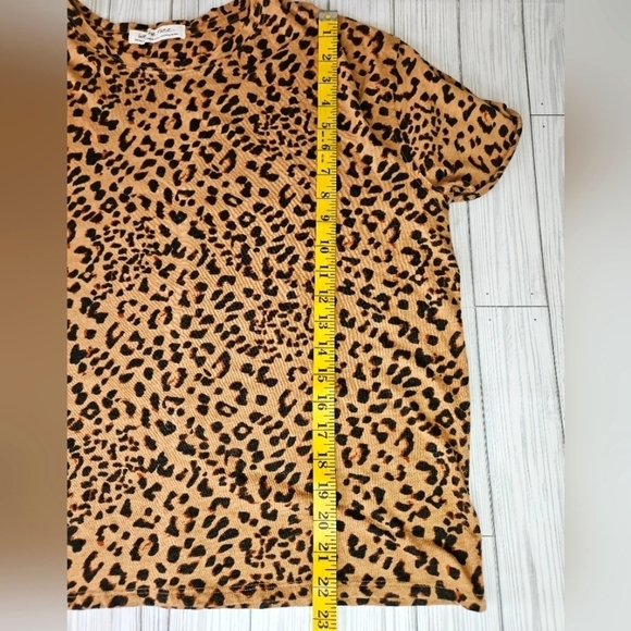Free People We the Free Clarity T Shirt in Cheetah Combo Size Medium - Picture 9 of 10